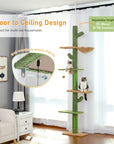 Cactus 5-Tier Floor-to-Ceiling Cat Tower
