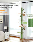 Cactus 5-Tier Floor-to-Ceiling Cat Tower