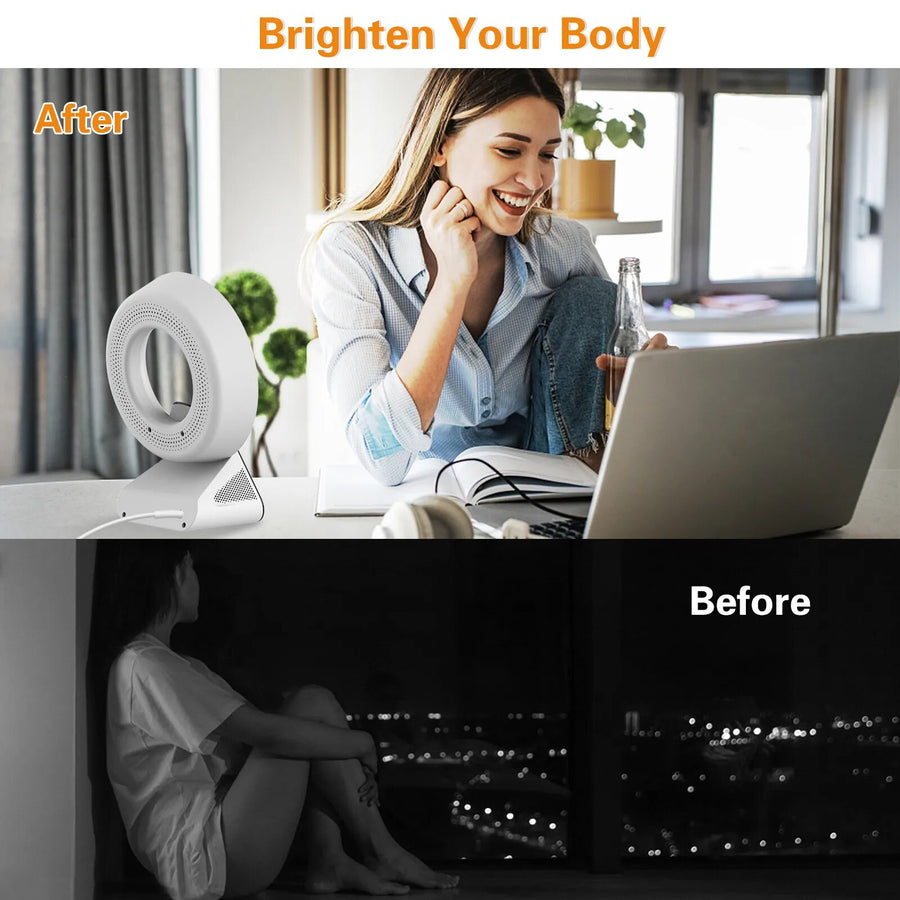 Theia SAD Daylight Sleep & Wake-Up Light Therapy Lamp Sunrise Alarm and Sunset Fading Night Light, White