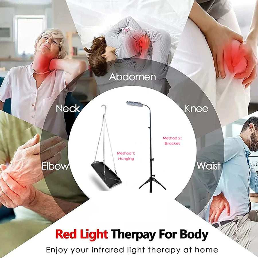 Theia Red Light Therapy Double Heads Lamp 660nm Red Light & 850nm Near Infrared for Pain Relief Skin Care