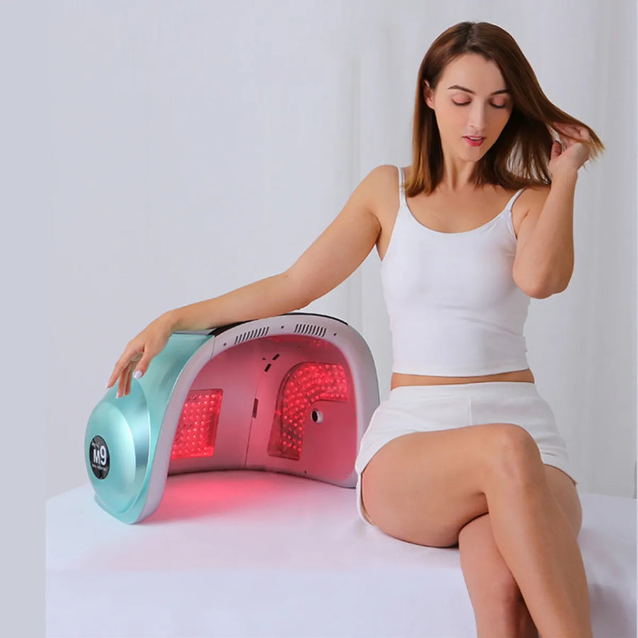 9 Colors Pdt M9 Led Light Therapy with Nano Spray + NIR + UV + Calcium Light 268 LED Lamps