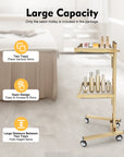 2-Tier Rolling Salon Trolley – Stainless Steel Beauty Cart with Wheels