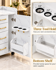 Professional Salon Storage Trolley – Marble-Style Beauty Cabinet with 4 Drawers & Gold Handles
