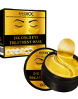 60PCS 24K Gold Eye Mask Anti Dark Circles Eye Patches for Puffy Eyes, Wrinkles, Fine Lines, Firming and Moisturizing Skincare