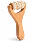 Wooden Handheld Massage Roller with Wheels