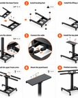 Professional Electric Red Light Panel Stand – Motorized Height Adjustment, 360° Rotation & 4-Panel Mount