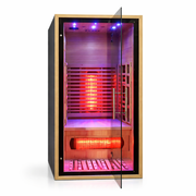 1-Person Indoor Infrared & Red Light Sauna Cabin for Home Use – Compact Wellness Sauna with Tempered Glass