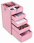 Professional Rolling Manicure Table – Foldable Nail Tech Desk with 4 Drawers & Travel Case