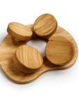 Premium Wooden Sauna Headrest with Rotatable Discs – Ergonomic Neck Support for Spa and Wellness