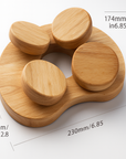 Premium Wooden Sauna Headrest with Rotatable Discs – Ergonomic Neck Support for Spa and Wellness