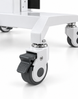 Professional Adjustable Equipment Trolley with Dual Shelves & Lockable Wheels – White