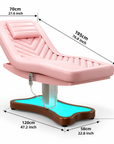 Electric Beauty Treatment Bed with 3 Motors, Adjustable Backrest, Height Control & LED Base