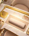 Luxury Gold Professional LED Nail Desk Lamp – Adjustable 3-Color Salon Lighting