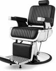 Professional Hydraulic Barber Chair – Black Reclining Salon Chair with Adjustable Headrest & Foldable Footrest