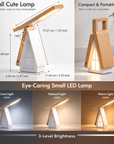 Portable Foldable LED Desk Lamp with 3 Color Modes, 3 Brightness Levels & USB Charging