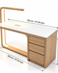 Theia Designer Manicure Table with U-Shaped LED Lamp, Electric Dust Collector & Large Storage Drawers