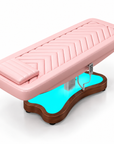 Electric Beauty Treatment Bed with 3 Motors, Adjustable Backrest, Height Control & LED Base