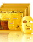 Theia Glow Booster Gold Collagen Face Mask 10Pcs – Anti-Aging, Hydrating, and Dark Circle Treatment