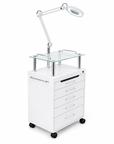 Beauty Salon Trolley with Magnifying Lamp & Drawers | THEIA