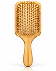 Natural Bamboo Paddle Hair Brush with Sunflower Engraving – Wooden Bristles, Anti-Static Detangling Brush