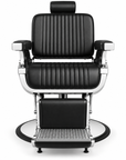 Professional Hydraulic Barber Chair – Black Reclining Salon Chair with Adjustable Headrest & Foldable Footrest