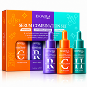 HydraGlow 3 Serum Set – Vitamin C, Retinol & Hyaluronic Acid Facial Ampoules for Hydration, Glow & Smoother Skin