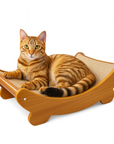 Theia Wooden Cat Scratcher & Bed