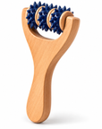 Wooden Handheld Massage Roller with Wheels