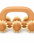 Wooden Body Massage Roller with Spiked Wheels