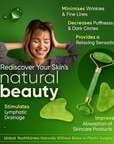 Jade Roller Set Cooling Eye Gua Sha Tool Facial Beauty Massage For Face Jade Wheel Green