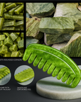 Theia Premium Natural Jade Gua Sha Comb Set – Multi-Shape Massager for Face, Scalp & Body