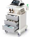 Professional Mobile Beauty Trolley with 3 Drawers, Equipment Platform & Lockable Wheels