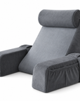 Memory Foam Bed Rest Pillow with Armrests, Neck Support & Side Pockets – Reading Backrest Cushion