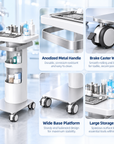 Professional Dental & Clinical Utility Trolley with Large Tool Tray, Storage Shelves & Lockable Wheels