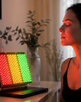LED Light Therapy Panel for Facial Skin Care – Desktop Photon Beauty Device with Red, Yellow & Green Light