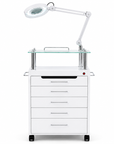 Beauty Salon Trolley with Magnifying Lamp & Drawers | THEIA
