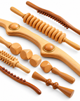 Professional Wooden Massage Tool Set – Wood Therapy Rollers, Gua Sha & Body Massage Kit