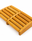 6-Row Wooden Foot Massage Roller with Rotating Reflexology Rollers