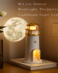 Theia Lighthouse Moon Projection Lamp – Motion Sensor Night Light with Bluetooth Music
