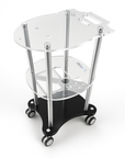 Premium Aluminum Beauty Salon Trolley – Rolling Pedestal Cart with 4 Smooth Wheels for Professional Use