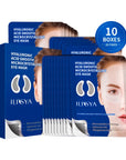 10 Boxes(20 Pairs) Ilisya Micro-needle Eye Patch for Wrinkles Fine Lines Hyaluronic Acid Eye Mask Dark Circle Puffiness Eye Pads