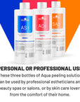 Theia Aqua Peeling Solution for Hydrafacial Machine pack of 3 400ml AS1, SA2, and AO3 Hydrogen Oxygen Facial Machine Serums