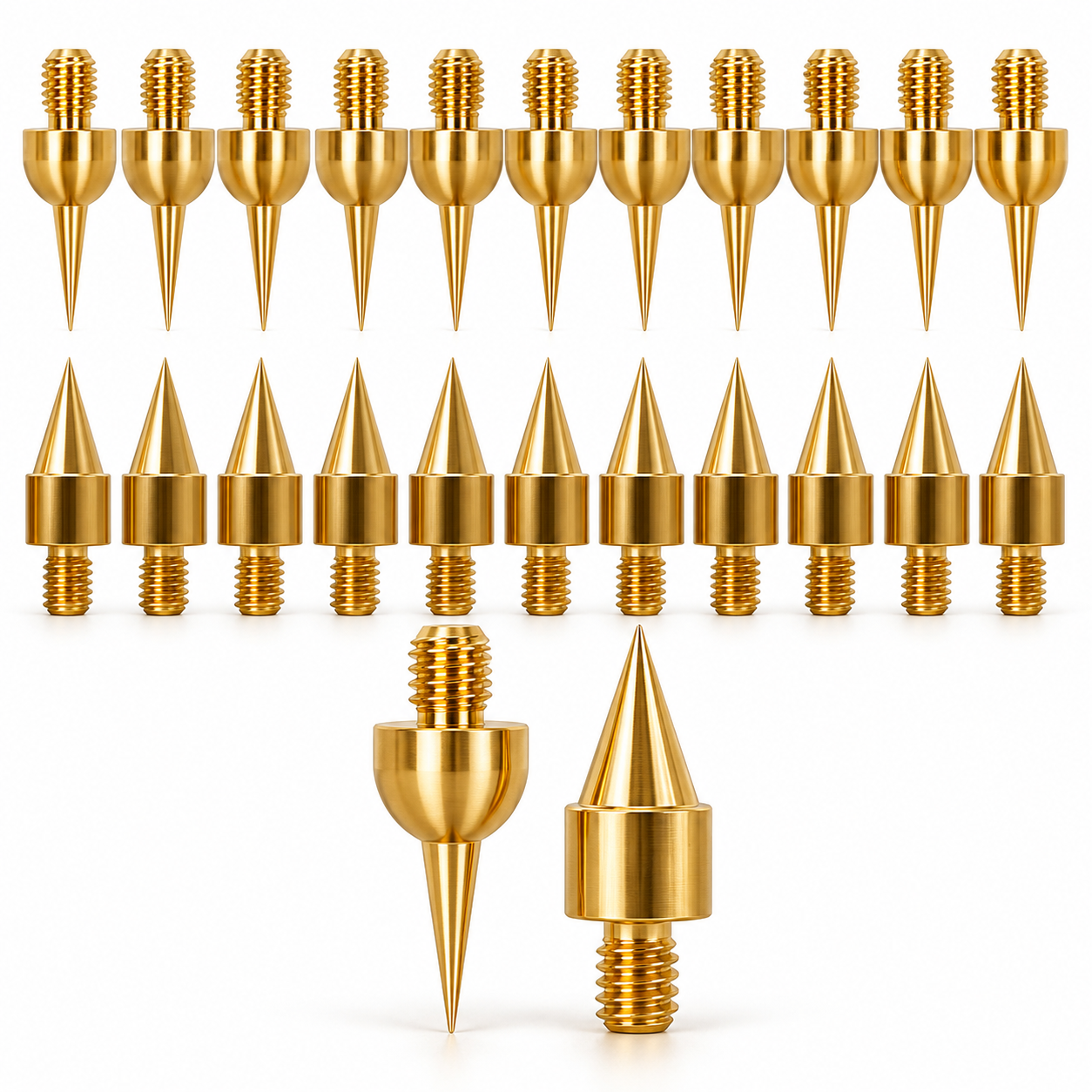 20-Piece Gold Plasma Pen Replacement Needle Tips – Fine & Standard Pointed Screw-In Electrodes