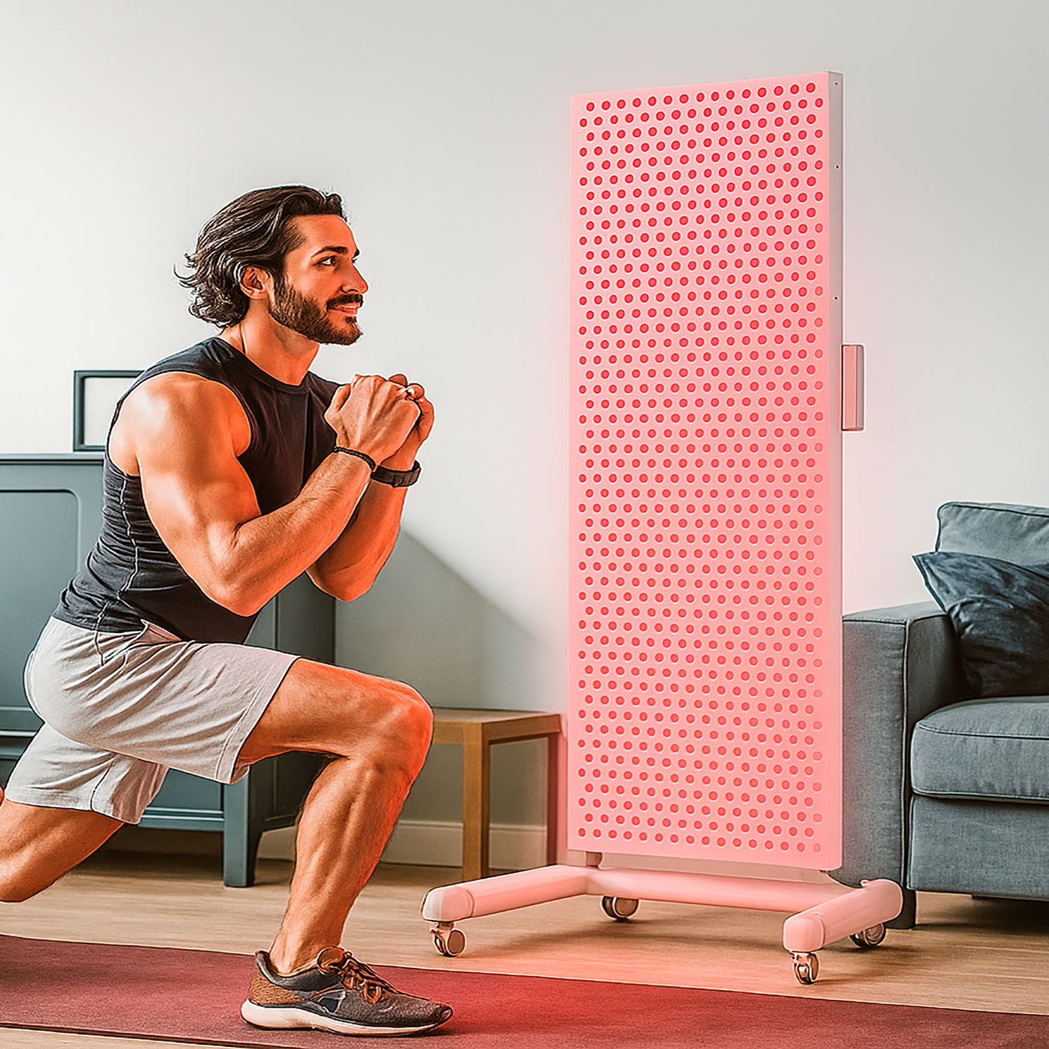 THEIA 8-in-1 Red Light Therapy Panel – Extra Large Near Infrared LED Light Therapy Device with Touch Display for Full Body Recovery, Skin Rejuvenation & Wellness
