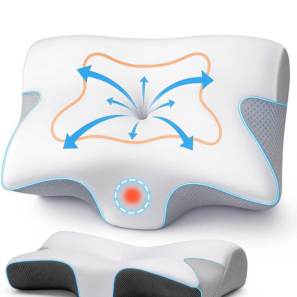 THEIA Ultimate Sleep Pro – Ergonomic Memory Foam Pillow for Neck Support & Spine Alignment