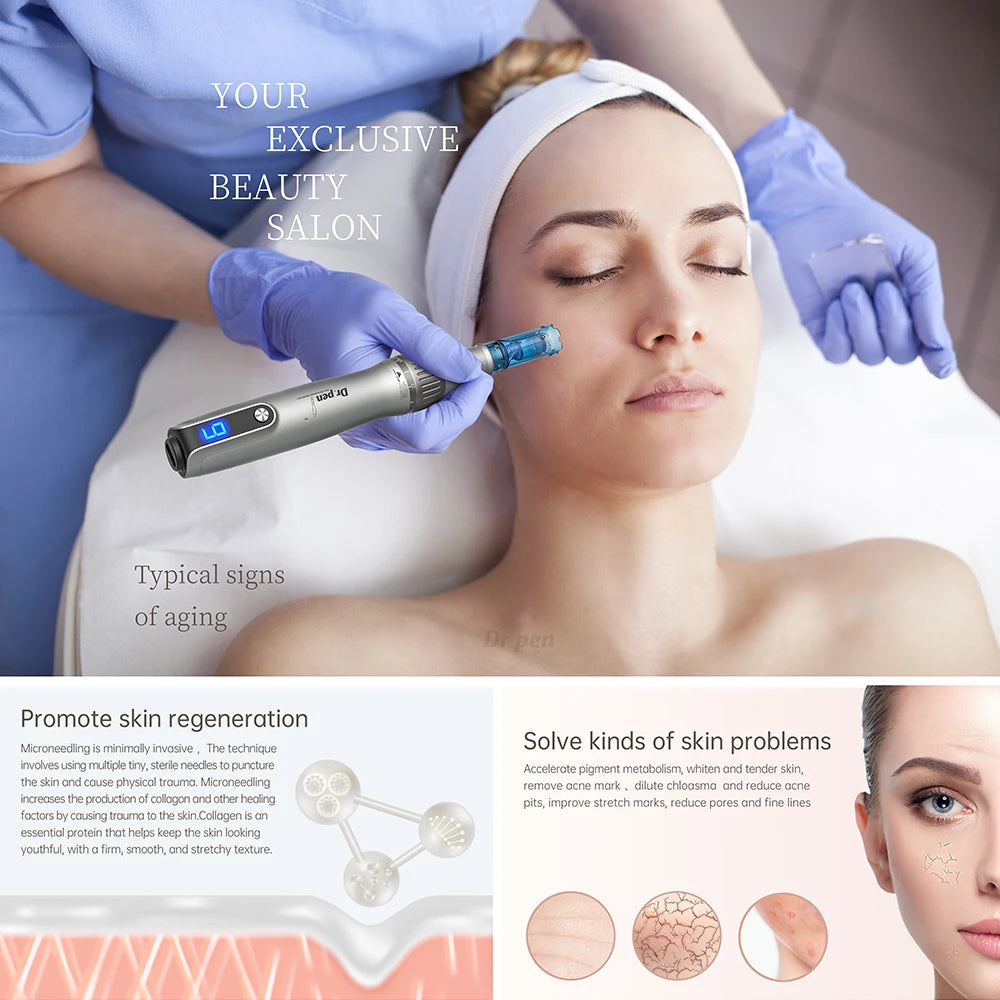 Ultima M8S Wireless Microneedling Pen – Professional Skin Renewal & Facial Care Device with 22 Needle Cartridges