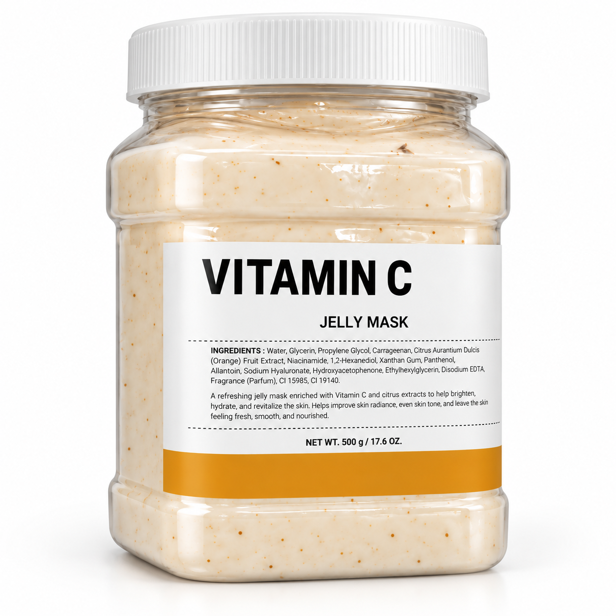 Professional Vitamin C Jelly Mask 650 g – Brightening & Hydrating Peel-Off Facial Mask for Spa & Salon