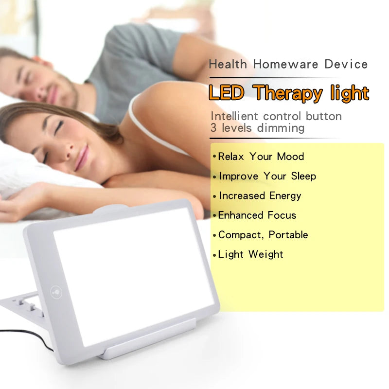 Winter Light Therapy Lamp - 10,000 Lux Full Spectrum SAD Lamp with Adjustable Brightness & Night Light Mode