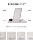 Winter Light Therapy Lamp - 10,000 Lux Full Spectrum SAD Lamp with Adjustable Brightness & Night Light Mode