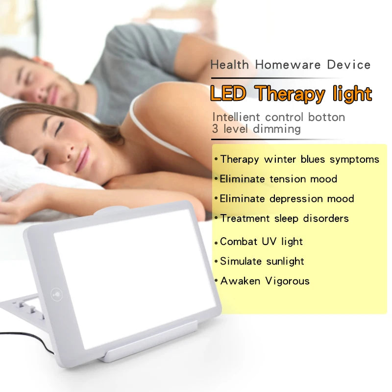 Winter Light Therapy Lamp - 10,000 Lux Full Spectrum SAD Lamp with Adjustable Brightness & Night Light Mode